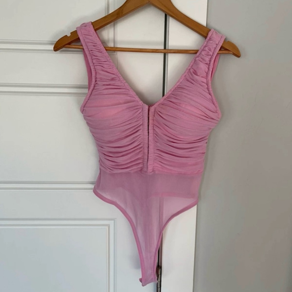 Fashion Nova Ruched Mesh Bodysuit - Picture 6 of 11